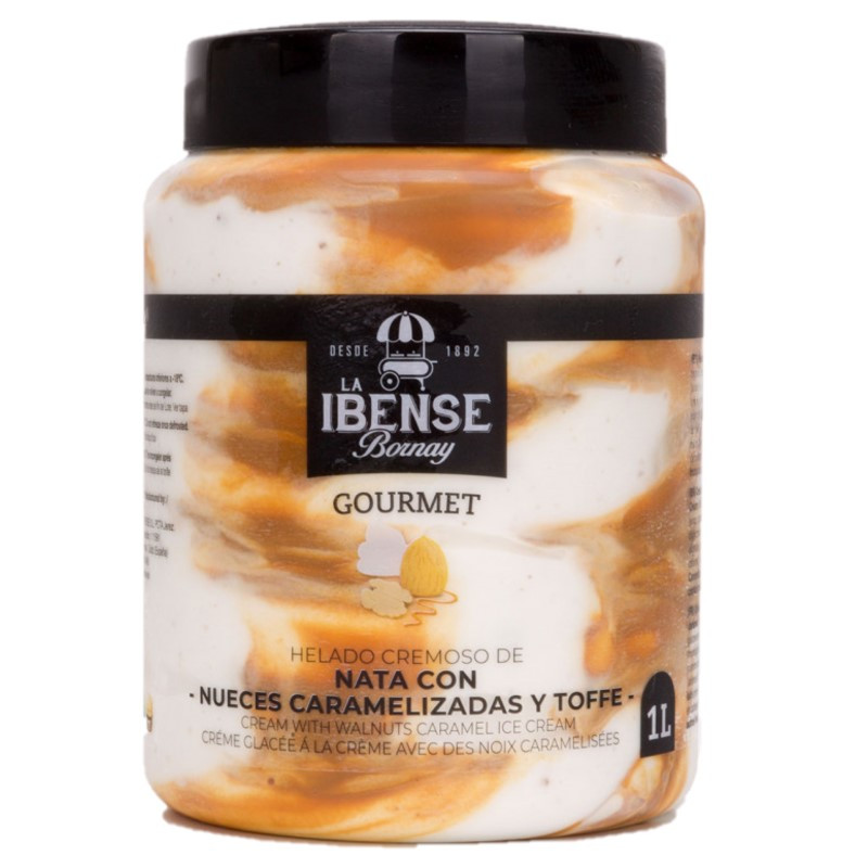 Bote Helado Nata Con Nueces Caramelizadas Bote Helado Nata Con Nueces Caramelizadas